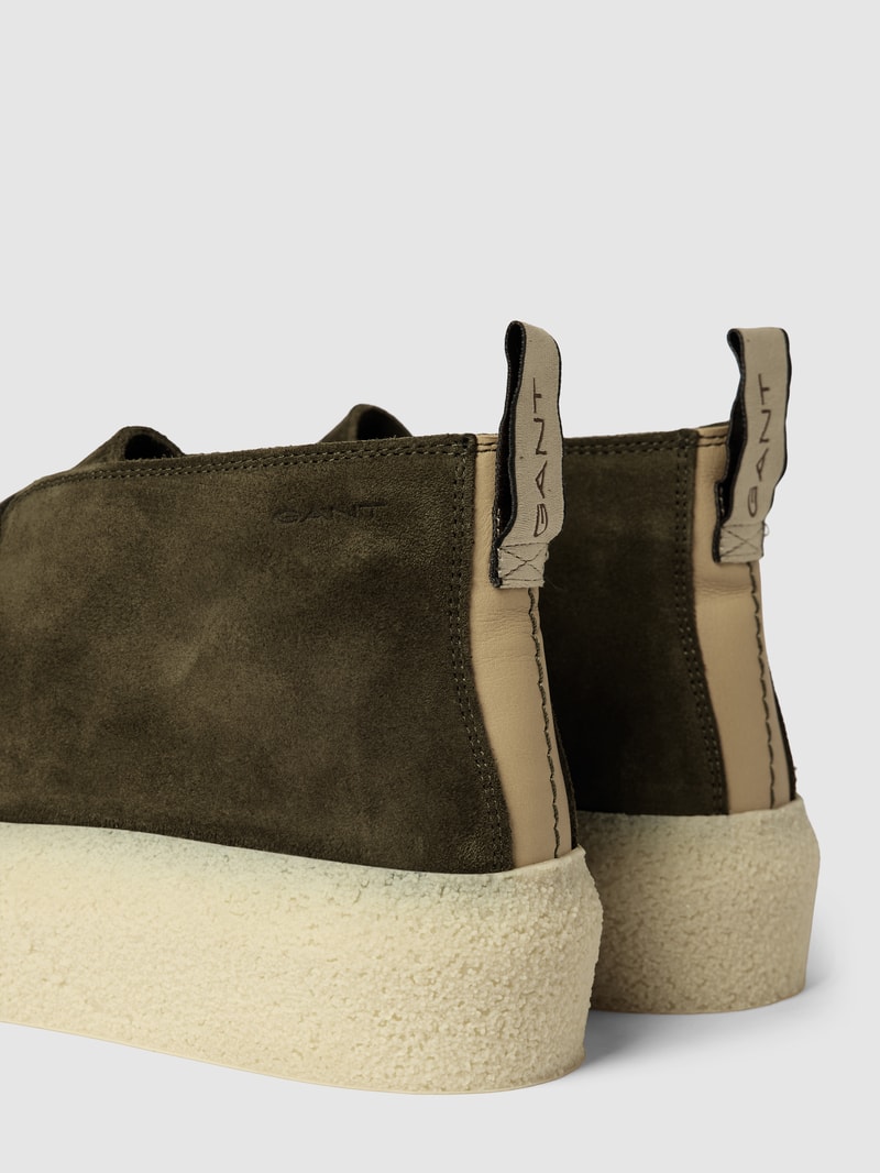 Boots mit Ziernähten Modell 'BRAVOZ' in olivgrün
