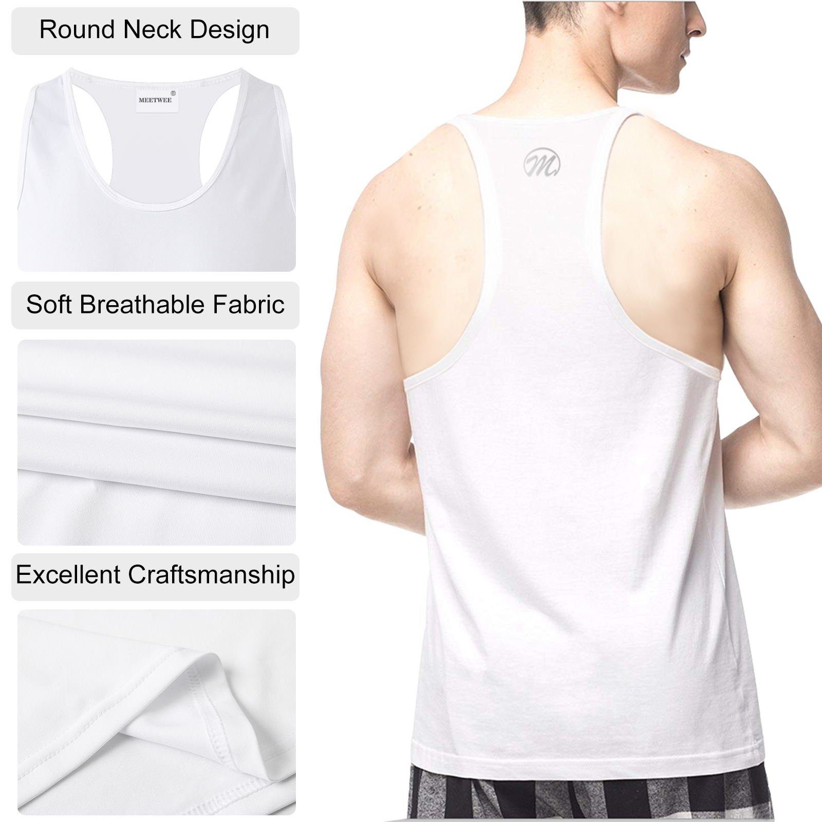 MEETYOO Tanktop Herren Funktionsshirt Achselshirts Tank Top (Sportshirt Unterhemd, 3er-Pack, Muskelshirt, Basic Shirt, Sport Unterhemd, Streetwear, sommer sport) Rundhals, Quick-Drying, Atmungsaktiv