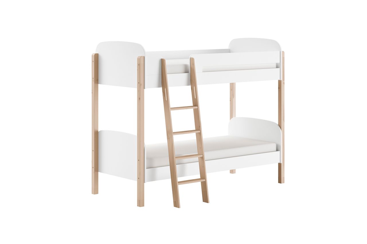 VIPACK Vipack - KIDDY Etagenbett, 2 LF 90x200cm, m. Rolllattenrost, weiß lackiert, Absatz Kiefer