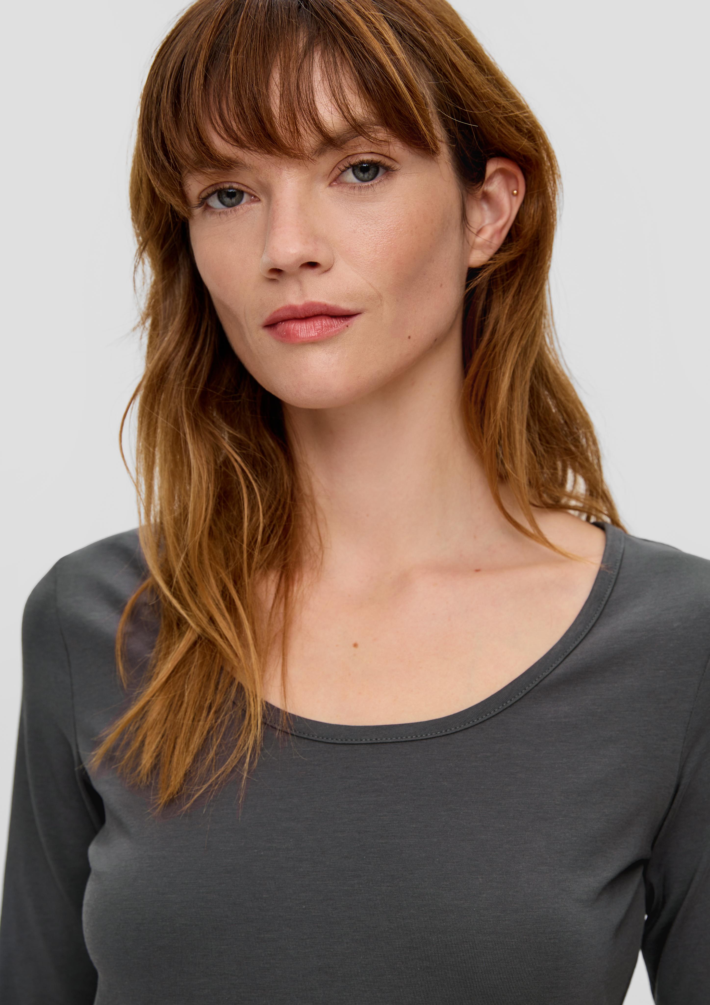 Langarmshirt mit Scoop Neck  2139882-9824