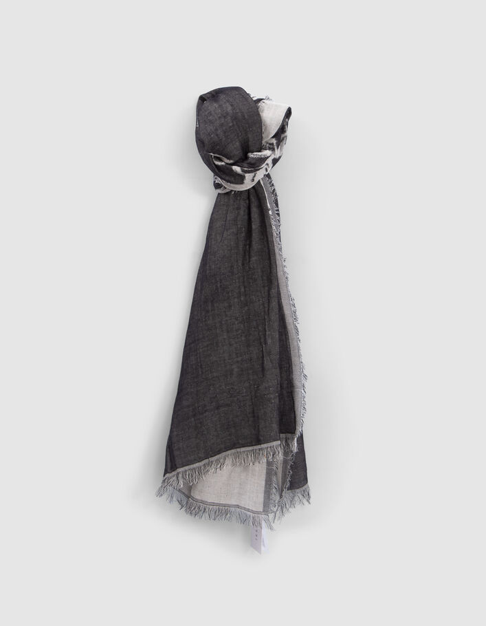 Foulard noir double face motif têtes de mort Femme
