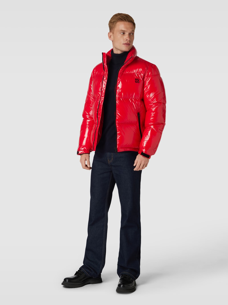 Steppjacke mit Label-Print Modell 'BIRON' in rot