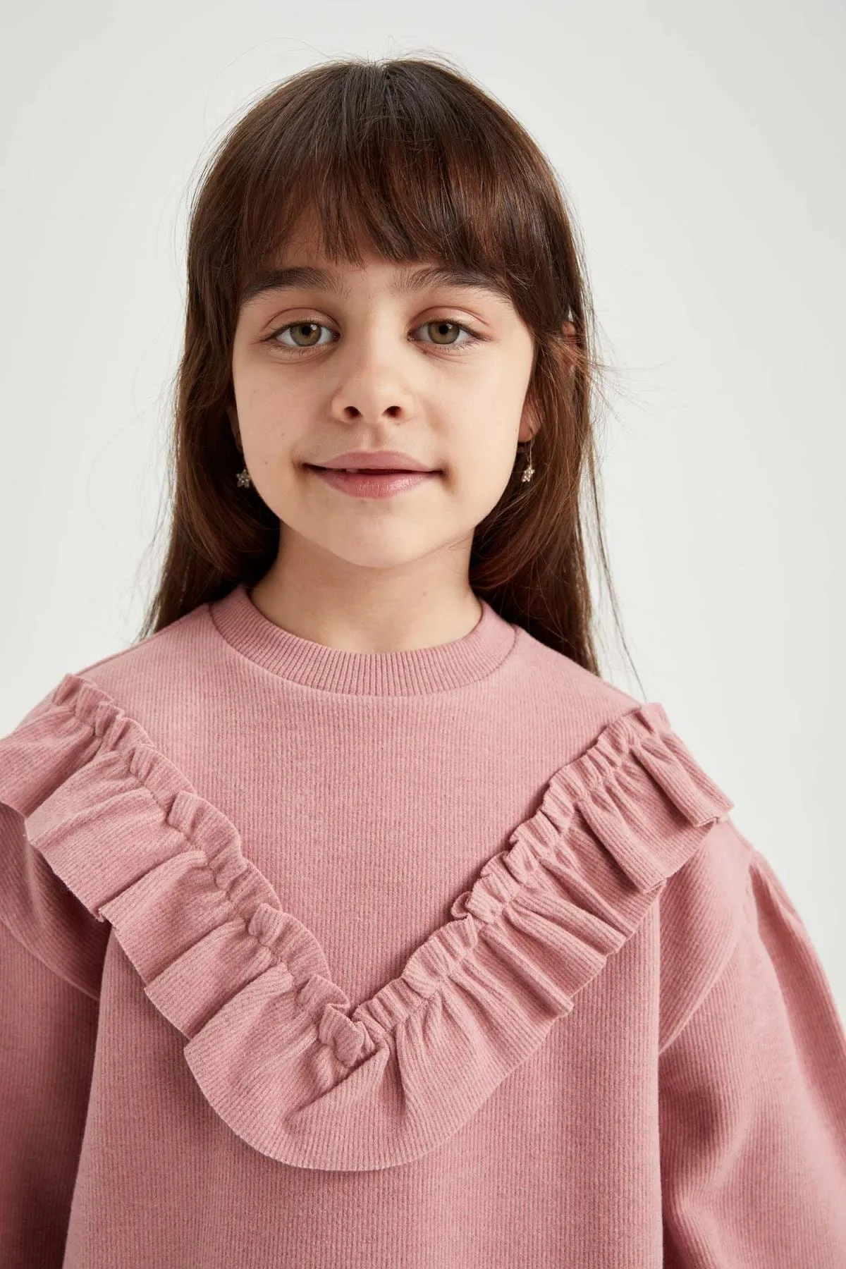 DeFacto  Mädchen-Sweatshirt mit Rundhalsausschnitt