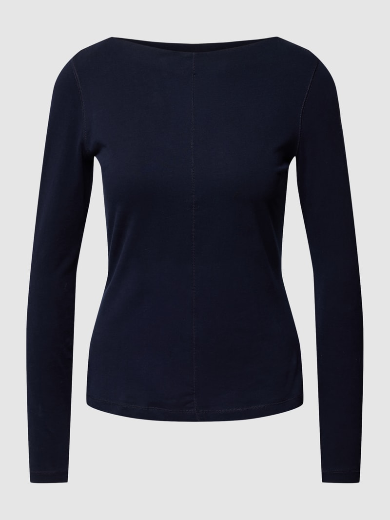 Longsleeve in unifarbenem Design in marineblau