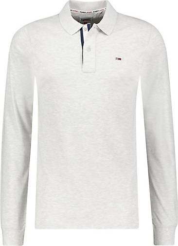 TOMMY-JEANS Herren Poloshirt SLIM SOLID Langarm Slim Fit