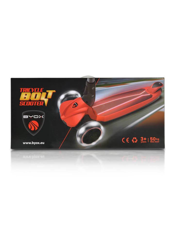 Byox Kinderroller Bolt drei Räder in rot günstig kaufen onesize