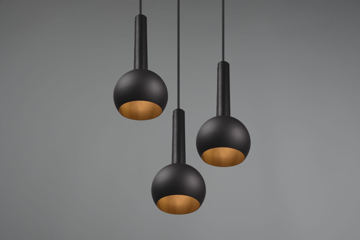 Cinque 3-flg Pendelleuchte Ciliana rund