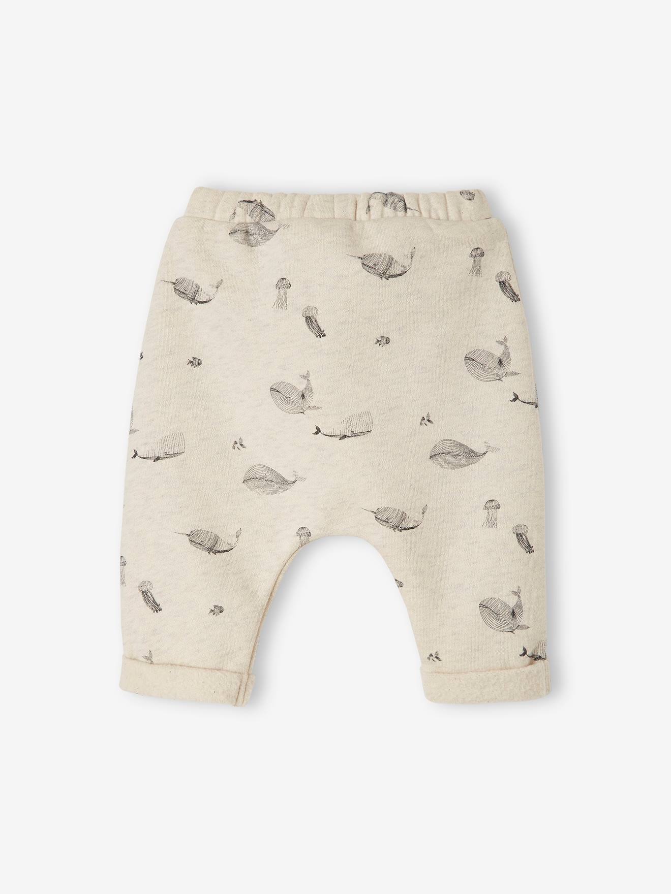 Pantalon naissance en molleton encre