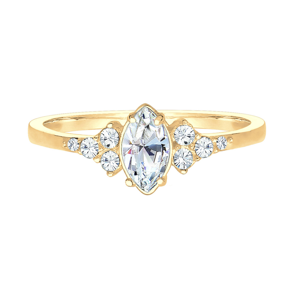 Elli Elli Bague Femmes Valentin Marquise avec Cristaux en Argent Sterling 925 Bague