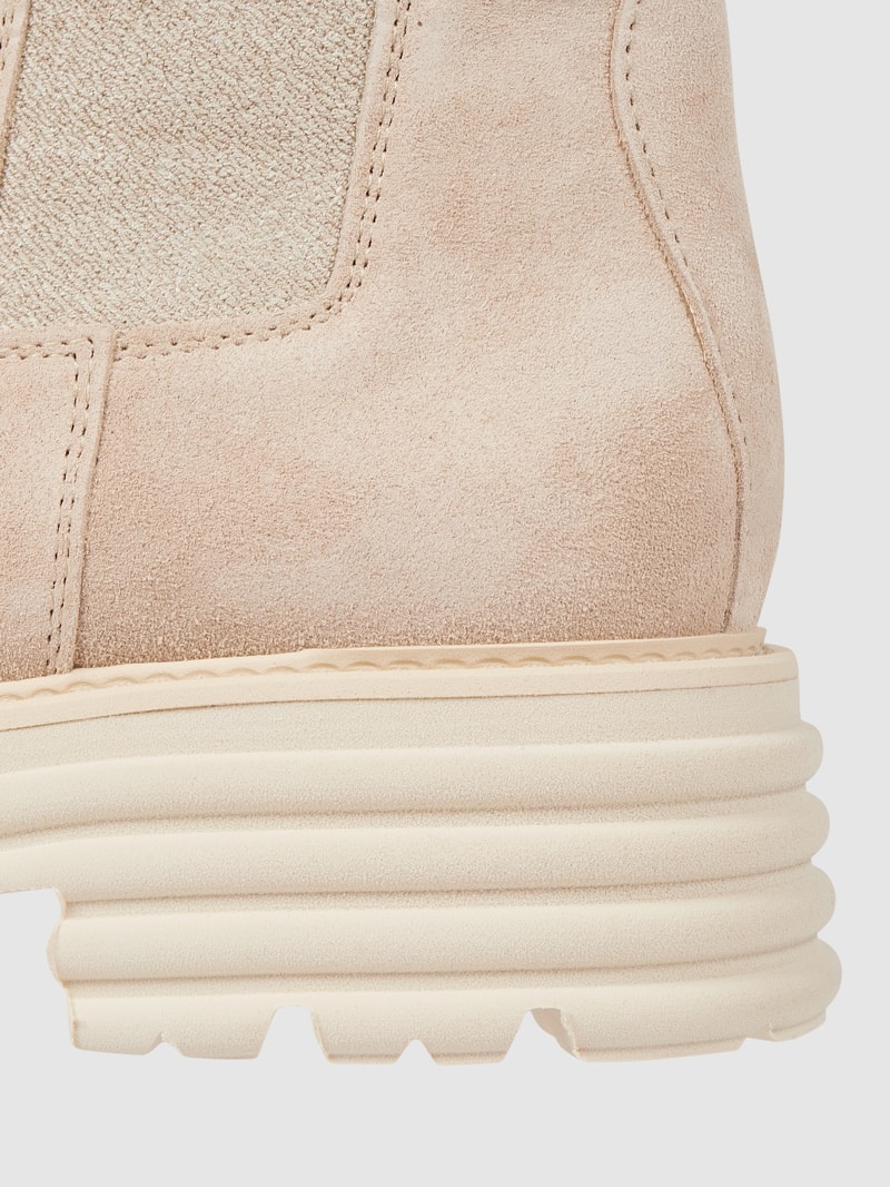 Chelsea Boots aus Veloursleder in offwhite