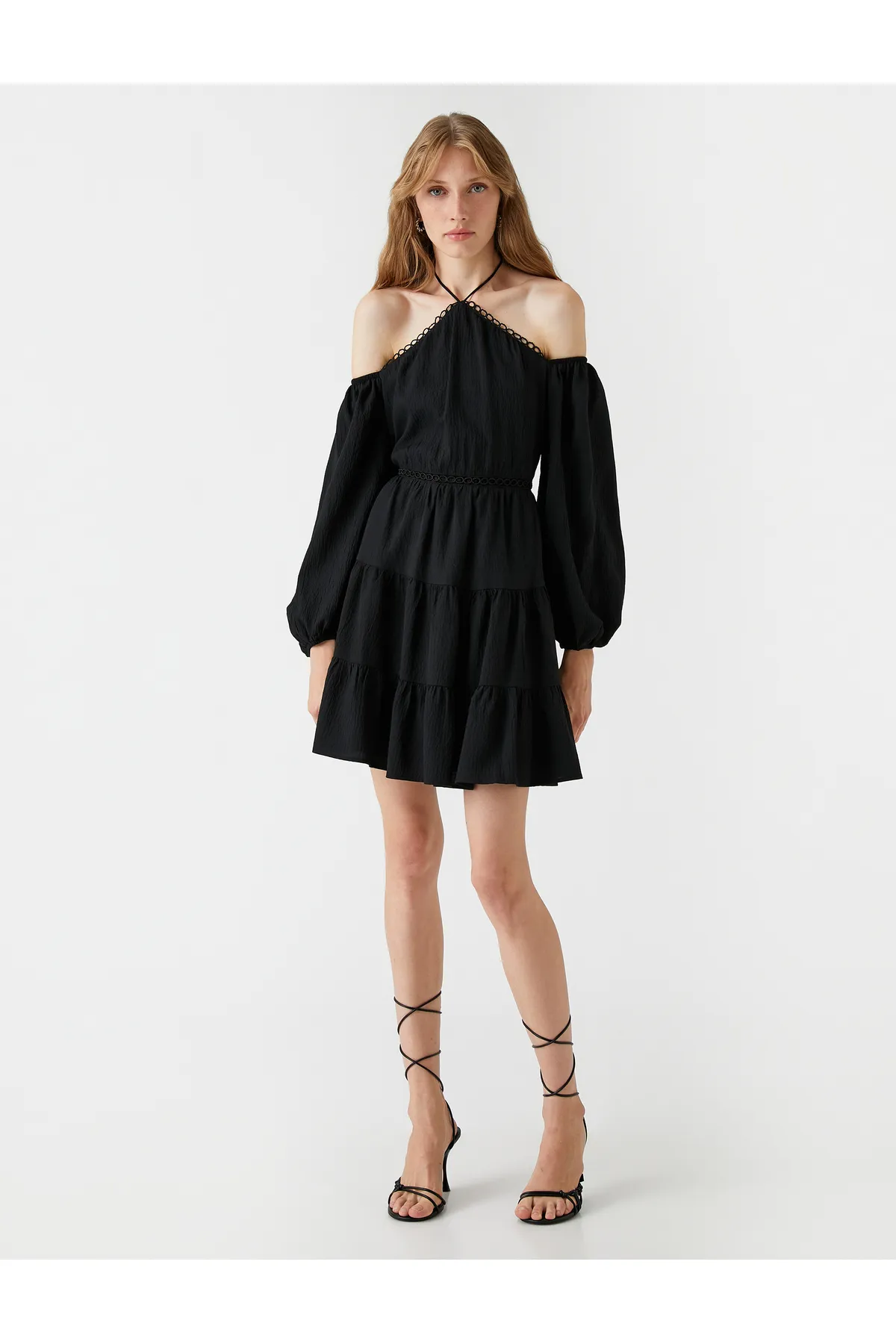 Koton  Schulterfreies Minikleid mit Ballonärmeln