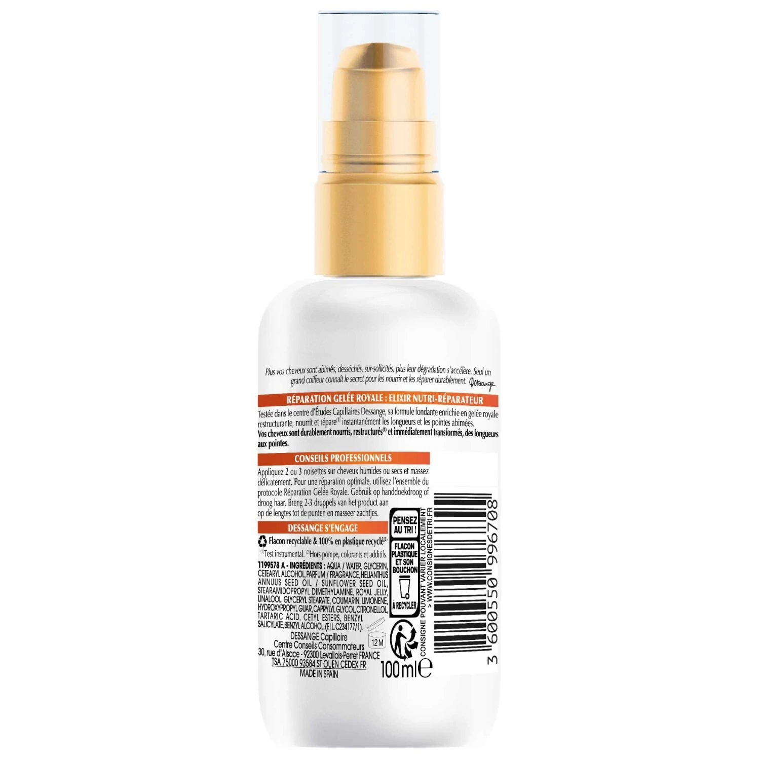 Dessange Nutri-Repair Elixir z restrukturyzującym mleczkiem pszczelim