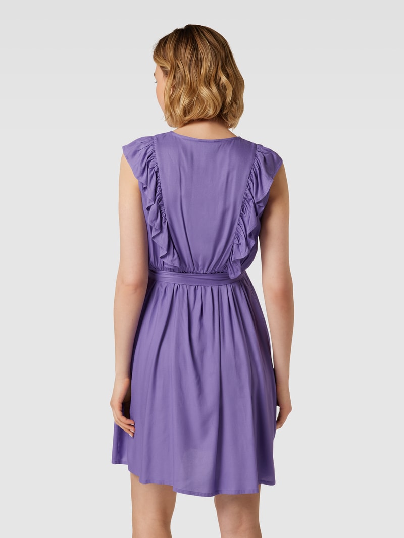 Umstands-Kleid aus Viskose mit Rüschen in violett