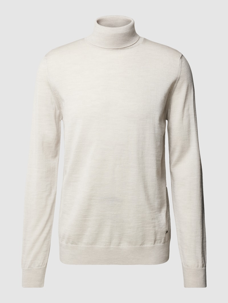 Rollkragenpullover aus Schurwolle Modell 'Donte' in offwhite