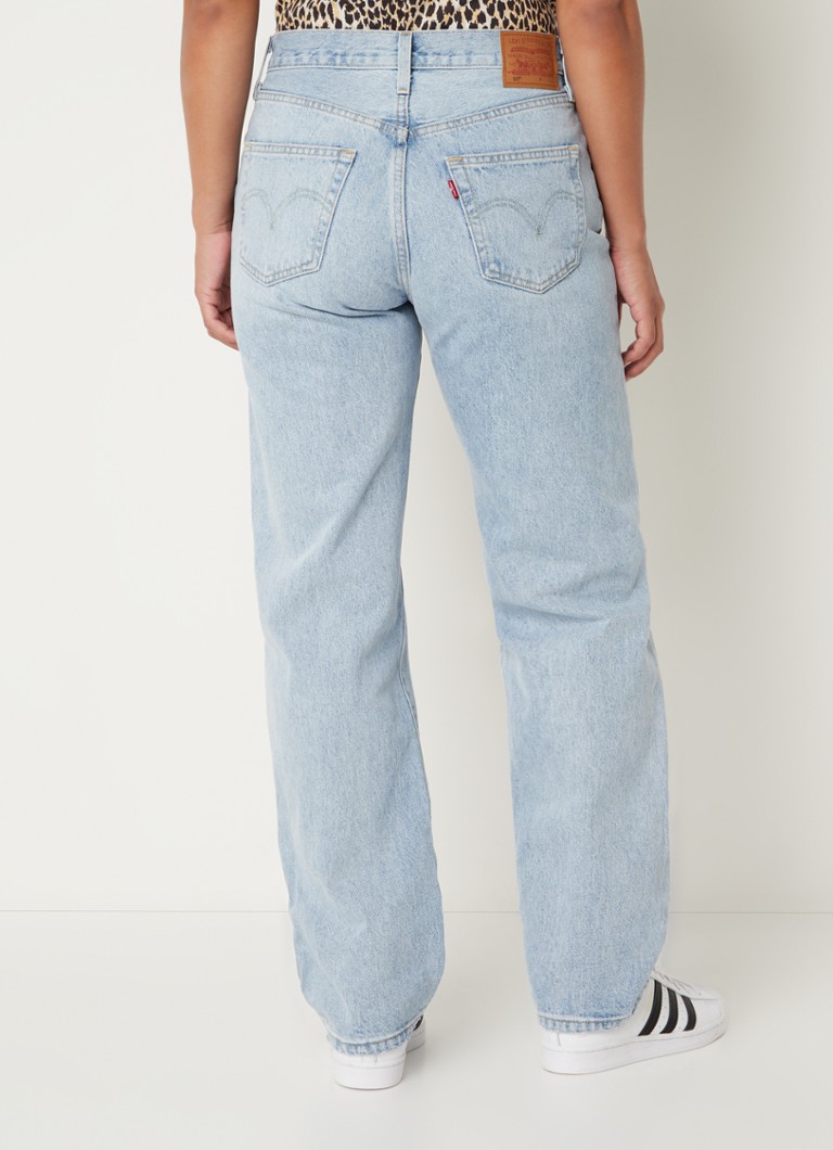 Jeans Levi's 501 a vita alta e gamba dritta degli anni '90, lavaggio chiaro