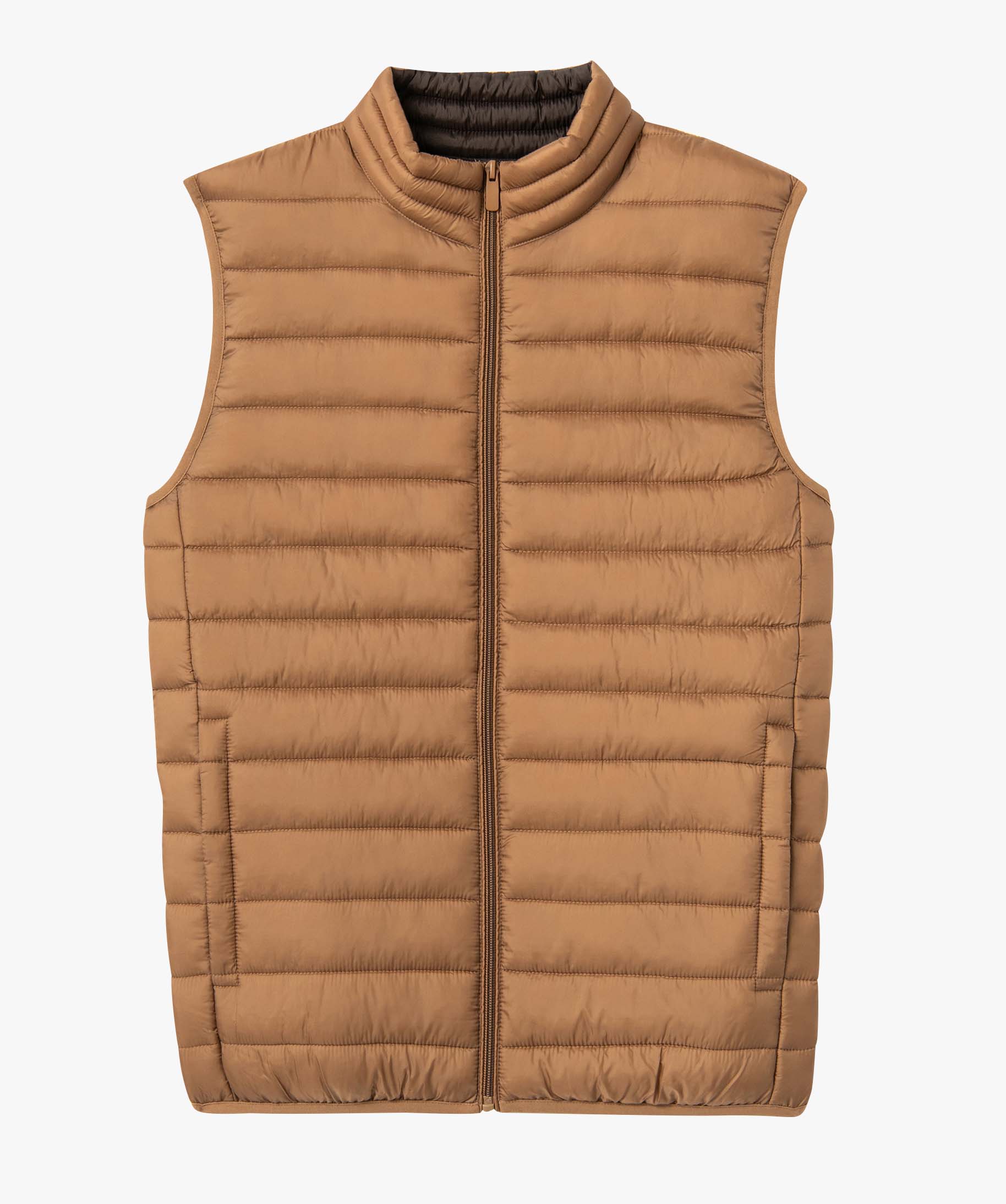 Blouson homme matelassé sans manches marron | GEMO