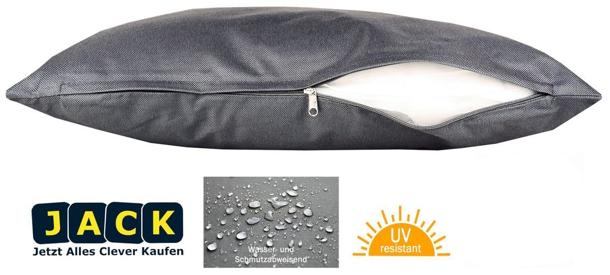 JACK Dekokissen Outdoor Lounge XL Kissen 40x60cm Dekokissen inkl. Füllung Wasserfest, mit Lotus-Effekt, Robust, Strapazierfähig, für Innen & Außen geeignet
