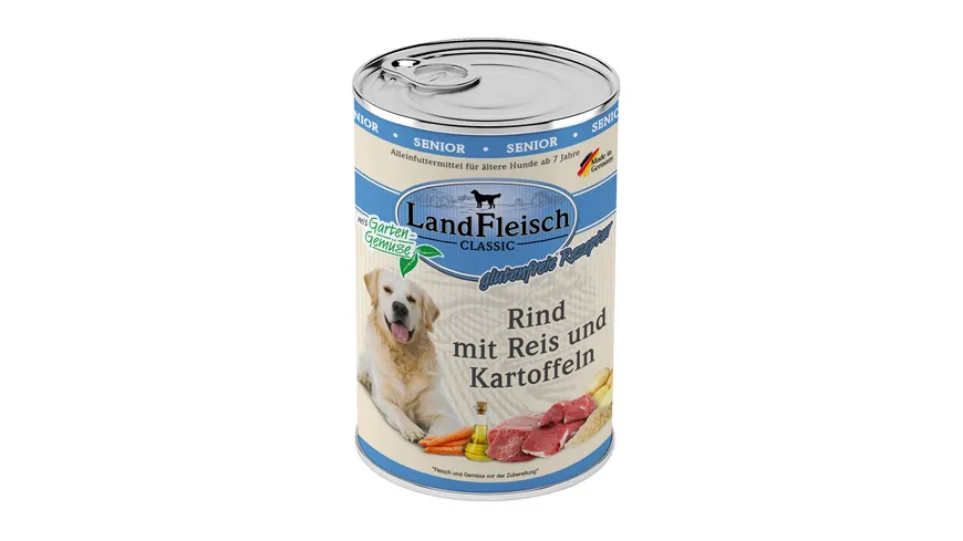 LandFleisch Classic Senior Hundenassfutter Rind mit Kartoffeln mit Gartengemüse 400 g