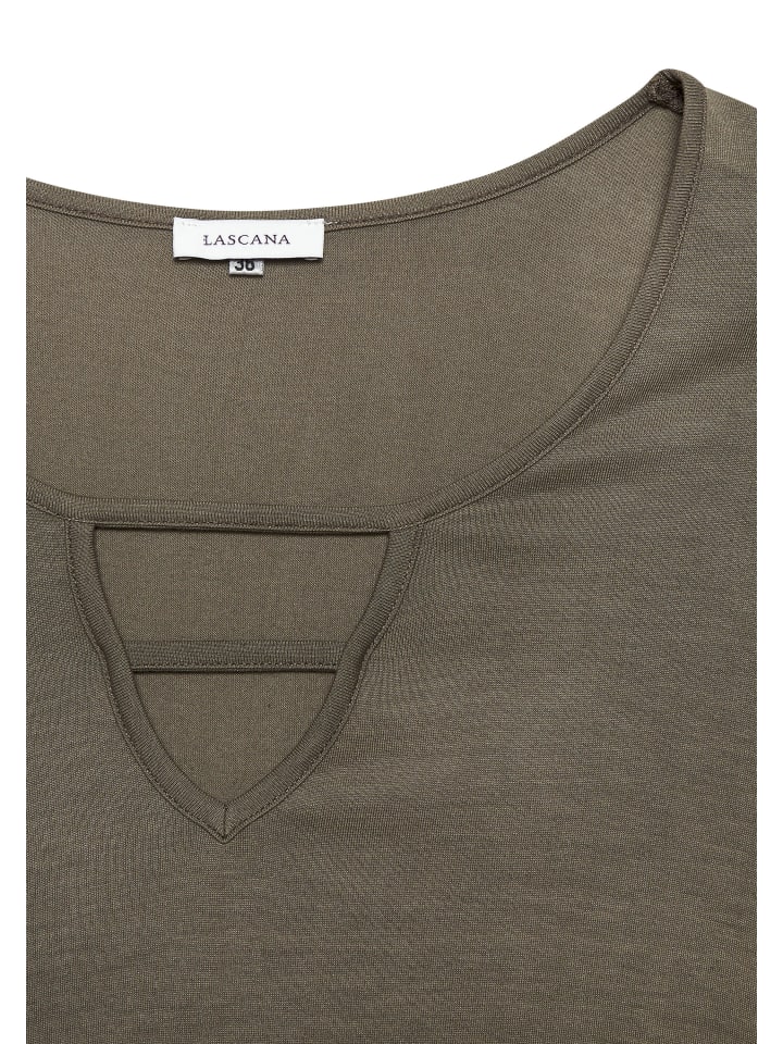 LASCANA Jerseykleid in creme-khaki bedruckt günstig kaufen