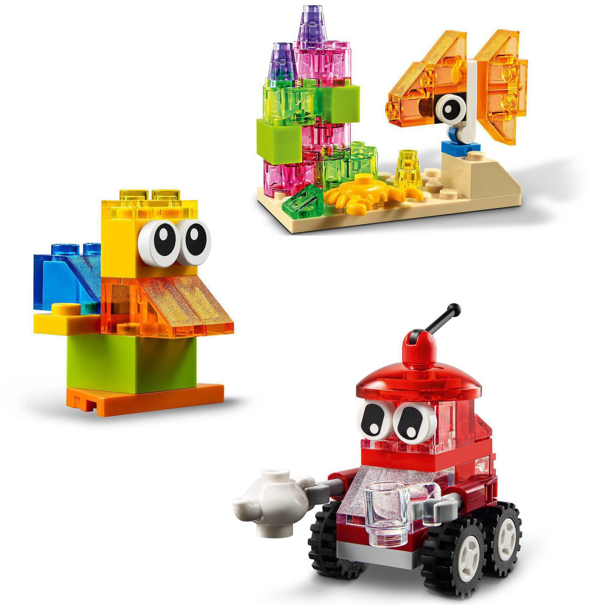 LEGO® Konstruktionsspielsteine Kreativ-Bauset mit durchsichtigen Steinen (11013), LEGO® Classic, (500 St), Made in Europe
