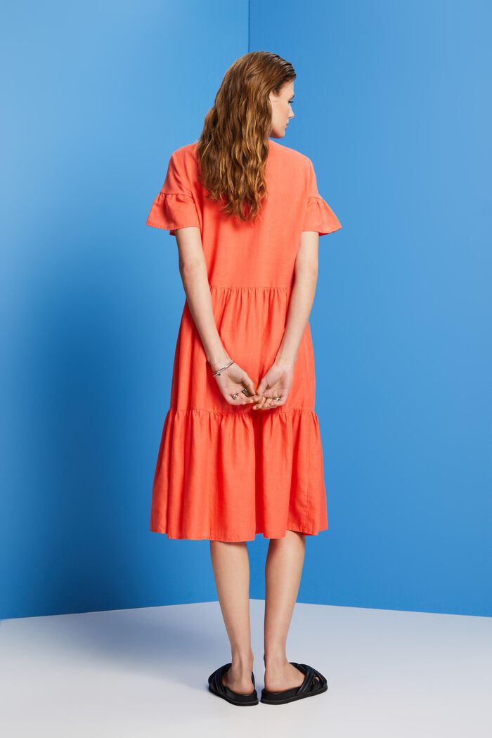 Midikleid, Baumwolle-Leinen-Mix