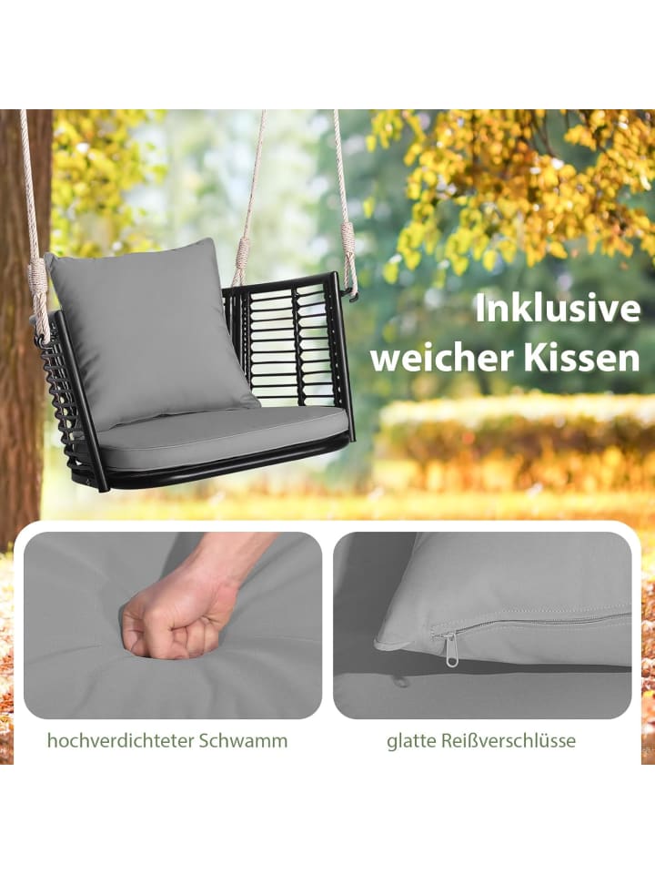 COSTWAY Hängesessel 180kg belastbar in Grau günstig kaufen onesize