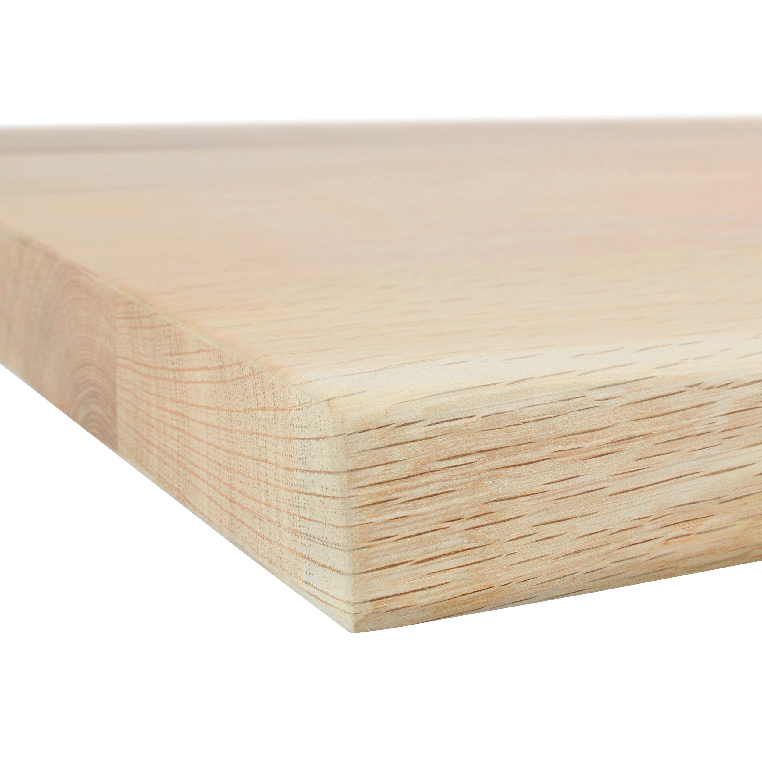 Natural Goods Berlin Waschtischplatte EICHE (1 St), Eichenholz massiv, Aufsatzwaschbecken, Echtholz, Naturkante, 80 x 50cm
