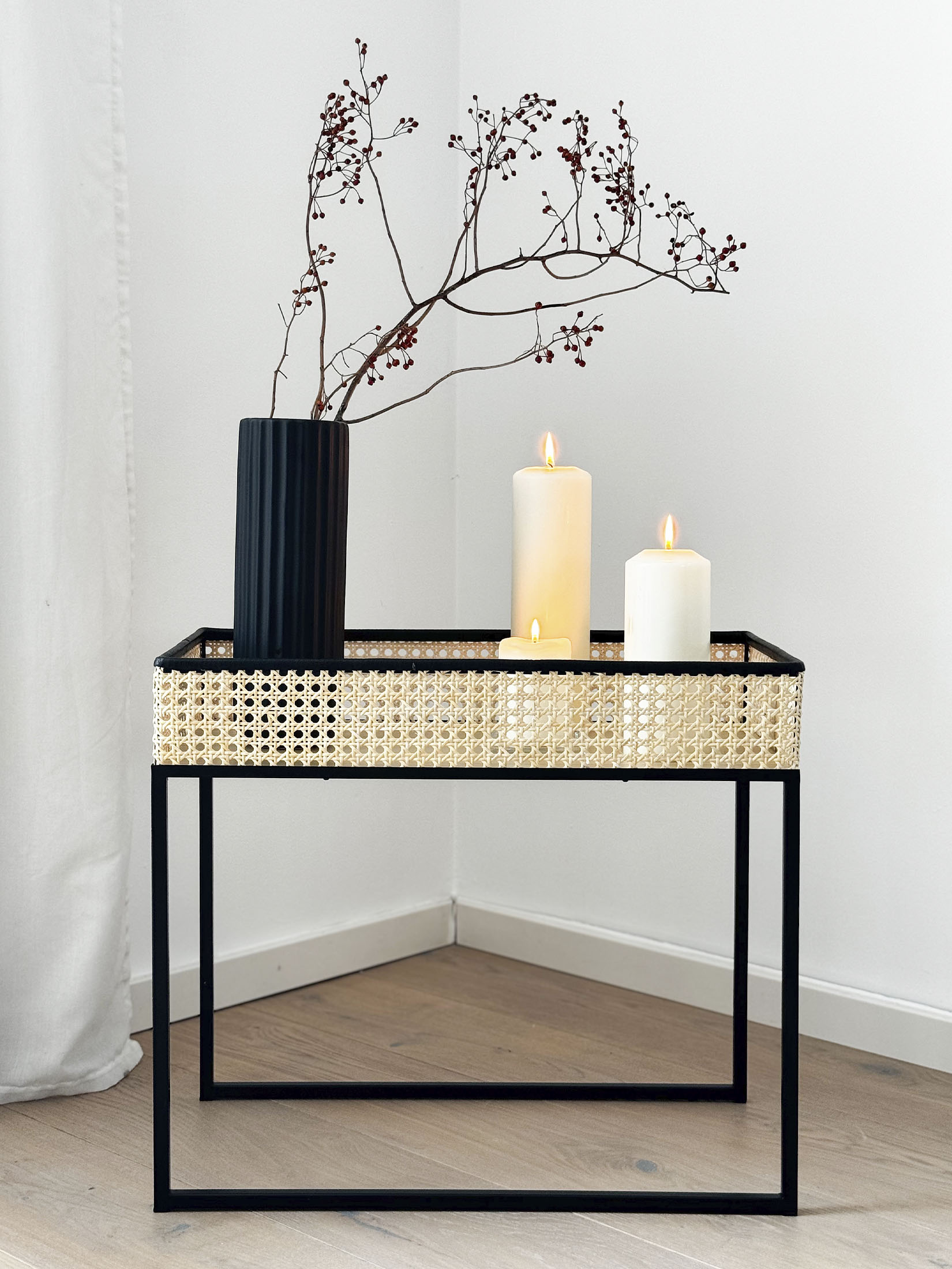 Coffee Table Tisch, Schwarz/Beige