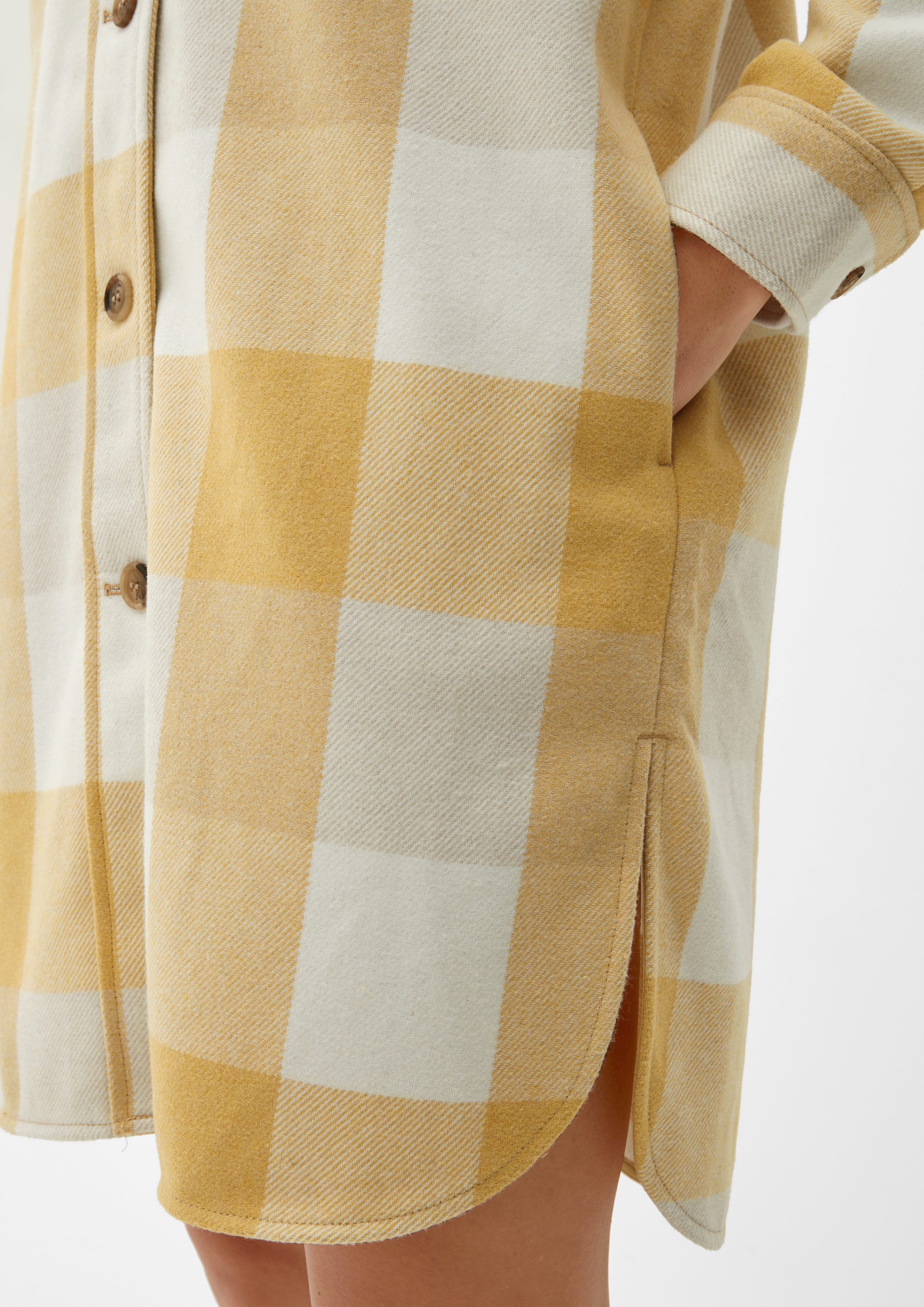 s.Oliver Jackenblazer Langes Hemd mit Karo-Muster Label-Patch