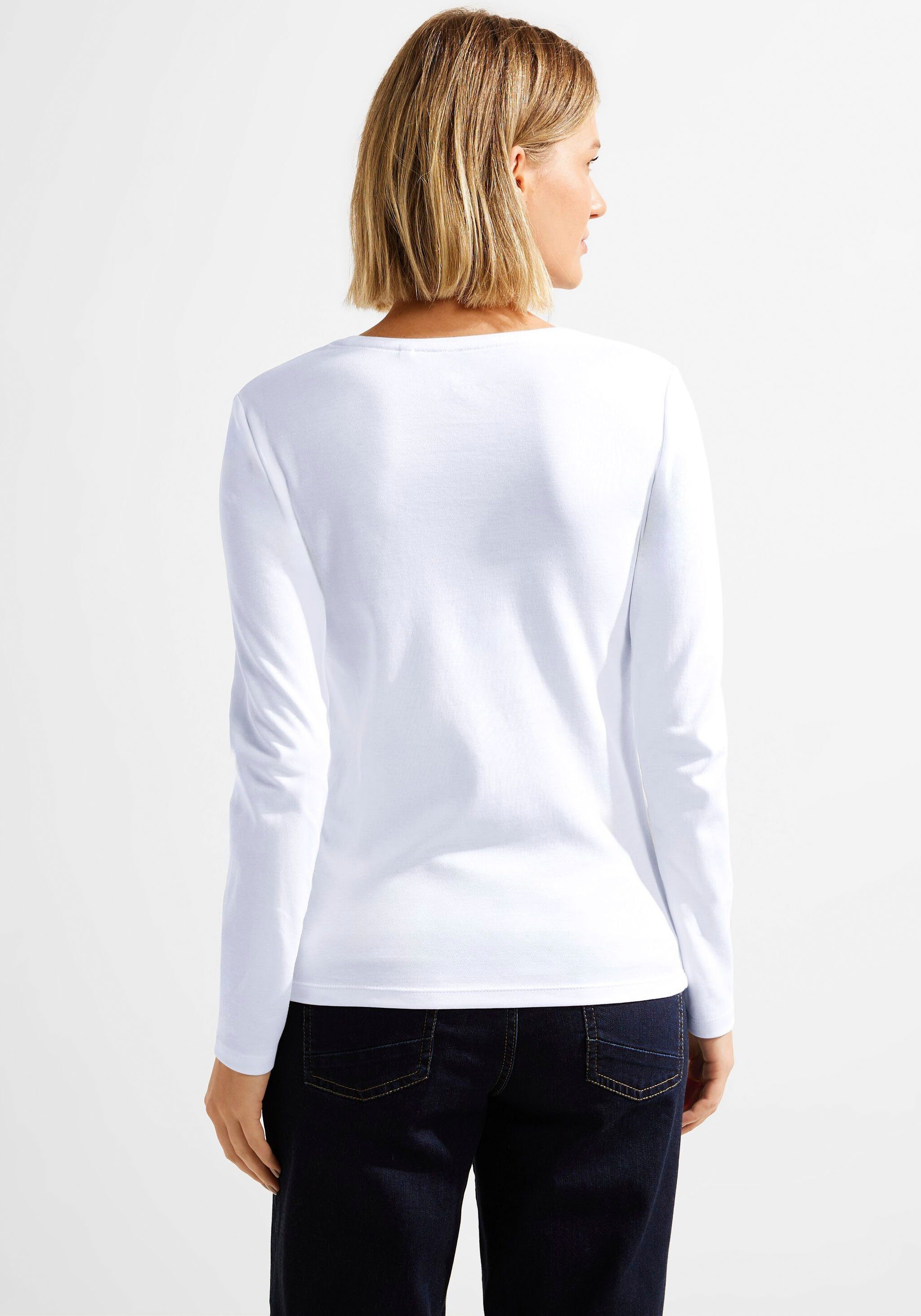Cecil Langarmshirt Basic Langarmshirt Pia in Unifarbe