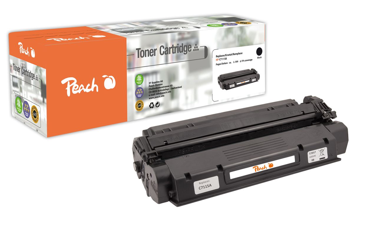 Peach Tonermodul schwarz ersetzt HP No. 15A BK, E-25