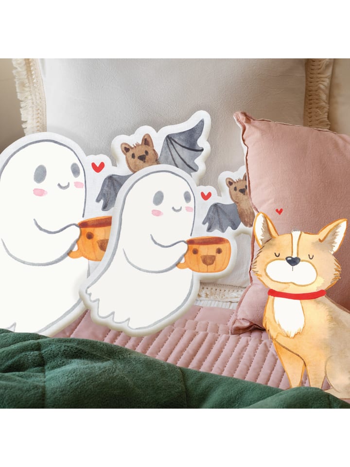 Mr. & Mrs. Panda Kissen Kuscheltier Gespenst Kaffee ohne Spruch in Weiß günstig kaufen