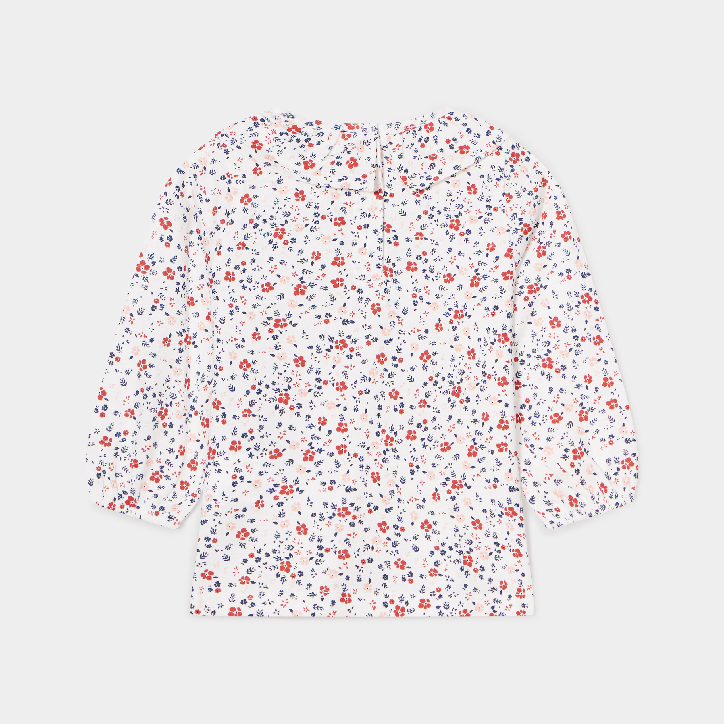T-shirt col à volants coton Creeks ecru bébé fille | La Halle