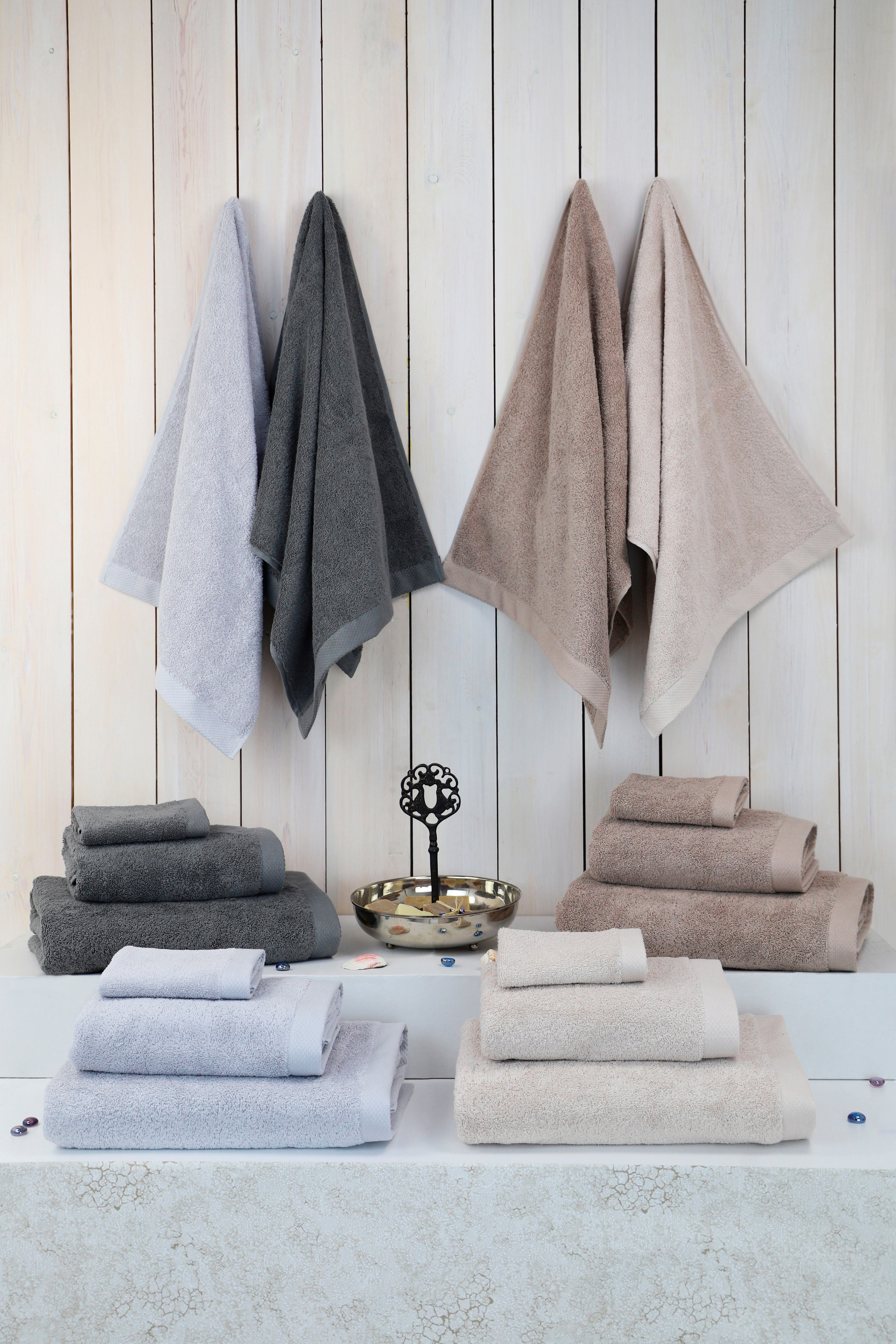 Leonique Handtuch Set Tailles flauschige Hotel-Qualität, Frottee, (3-tlg), Premium Handtuch, Duschtuch, Gästetuch aus Bio-Baumwolle 600gr/m²