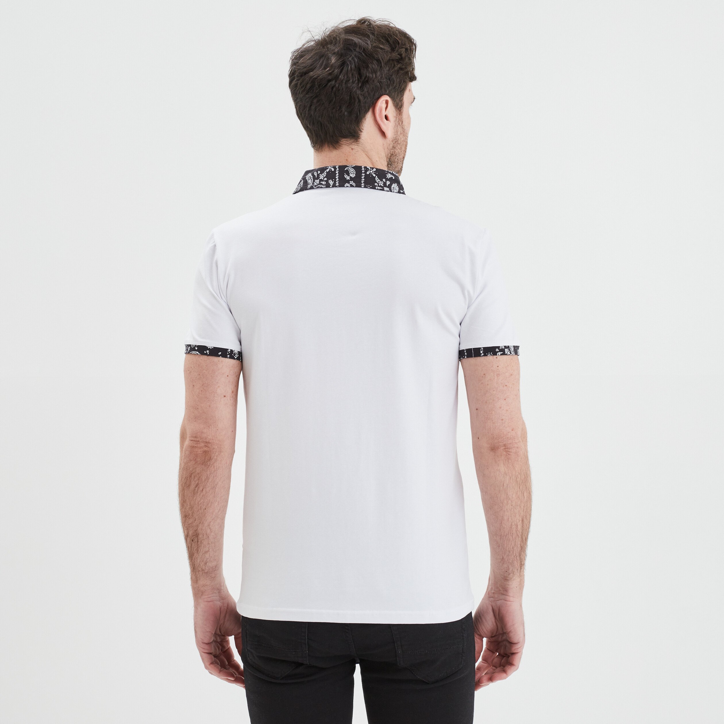 Polo droit manches courtes coton Liberto blanc homme | La Halle