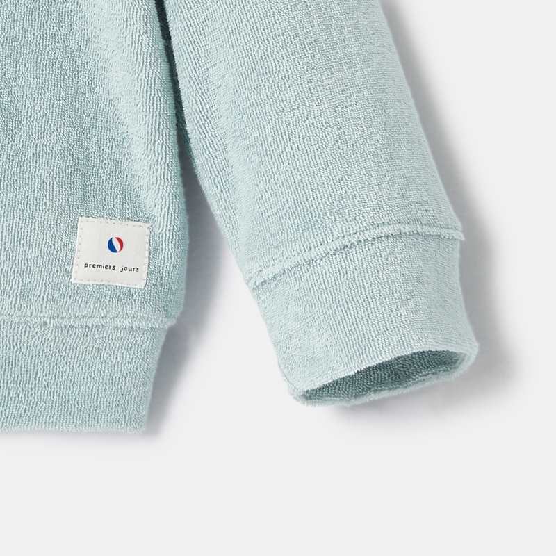Sweat-shirt uni en éponge bleu naissance Absorba