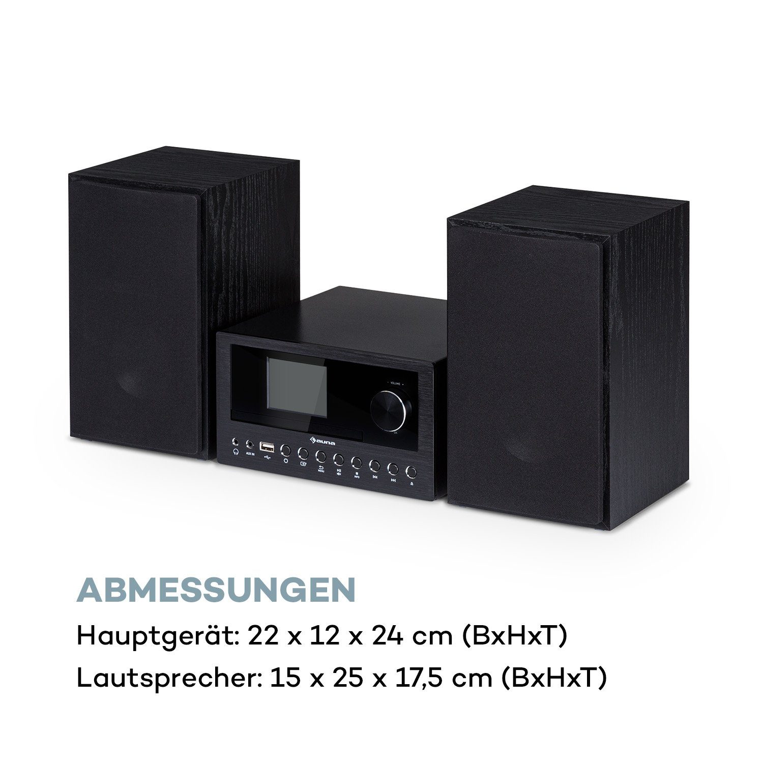 Auna Silver Star Swing Stereoanlage (Internet/DAB+/FM Radio, 30 W, Internetradio Küchenradio Digitalradio mit Bluetooth Musikanlage)