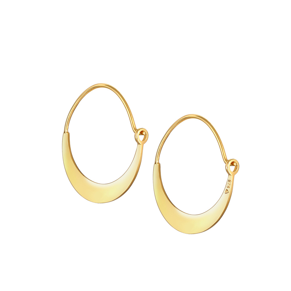 Elli Elli Boucles d'Oreilles Creolen Ohrhänger Geo Look Basic 925 Silber Boucles d'oreilles
