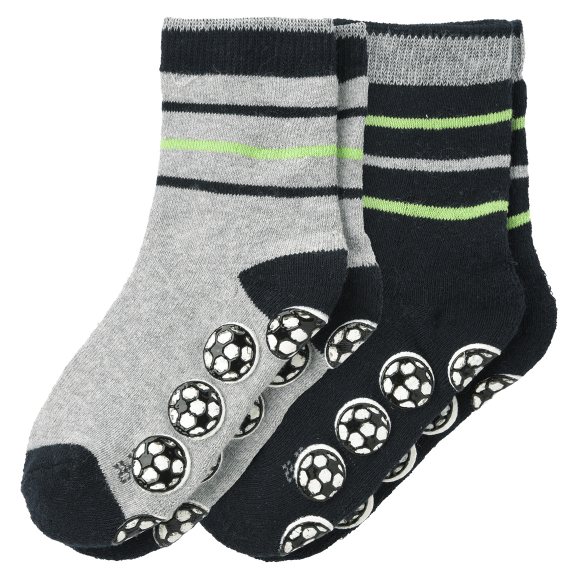 2 Paar Jungen Stoppersocken im Fußball-Look