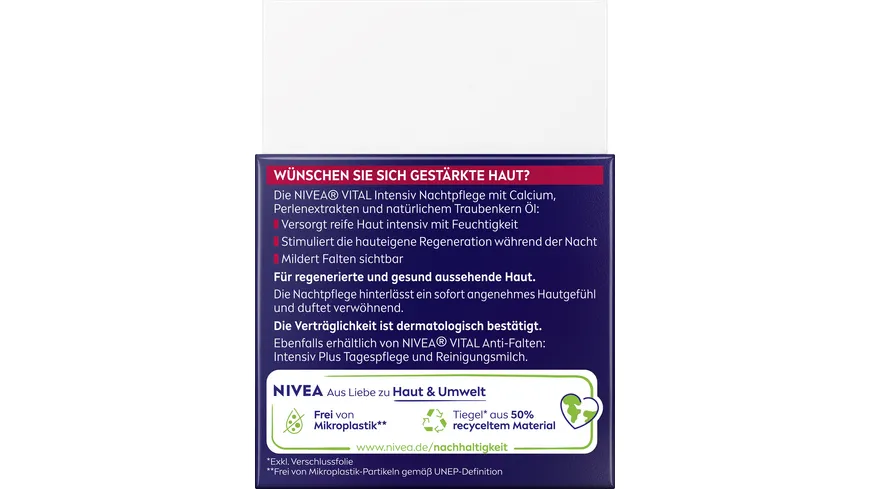 NIVEA VITAL Anti-Falten Intensiv Nachtpflege für Reife Haut 50 ml