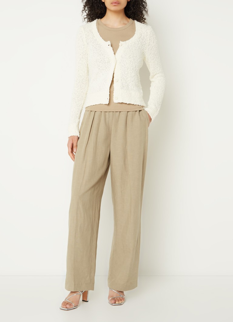 Cardigan gros tricotat din amestec de in
