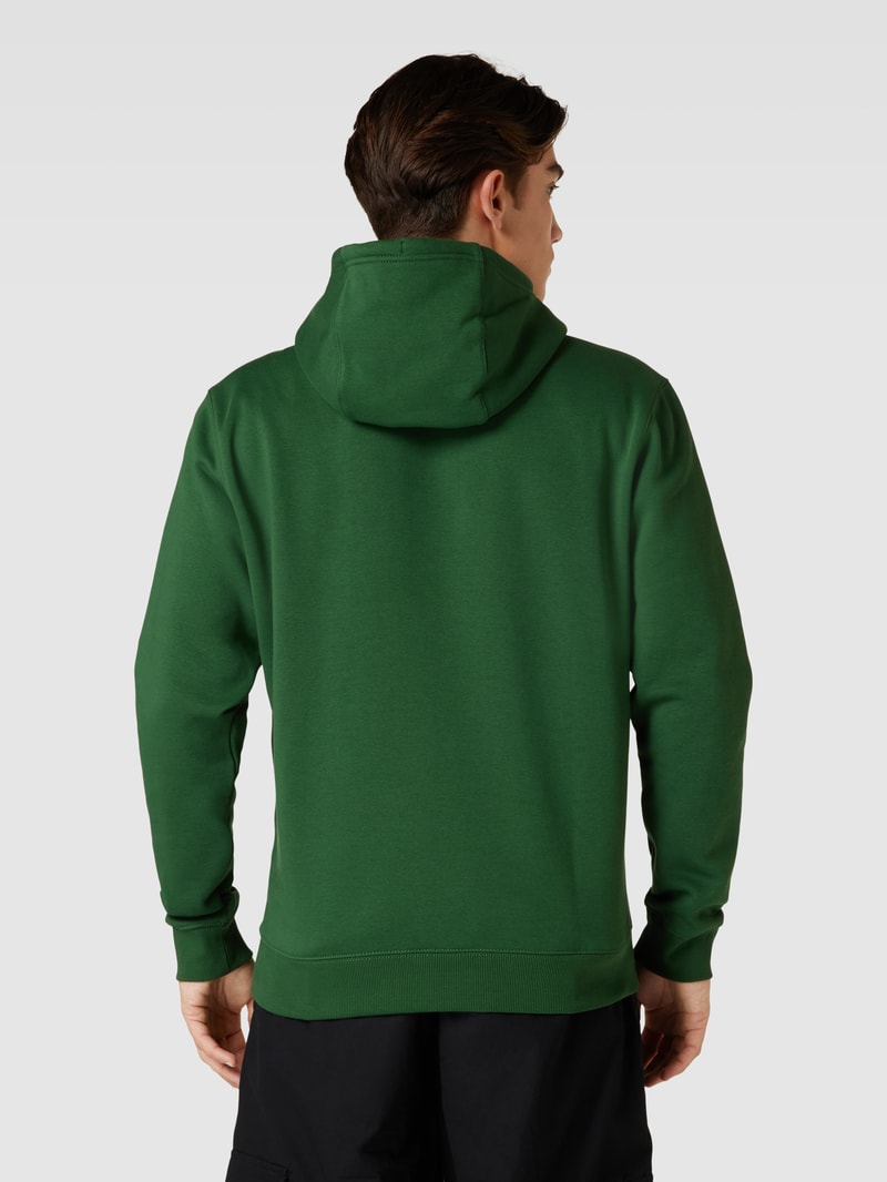 Hoodie mit Label-Stitching in dunkelgrün meliert