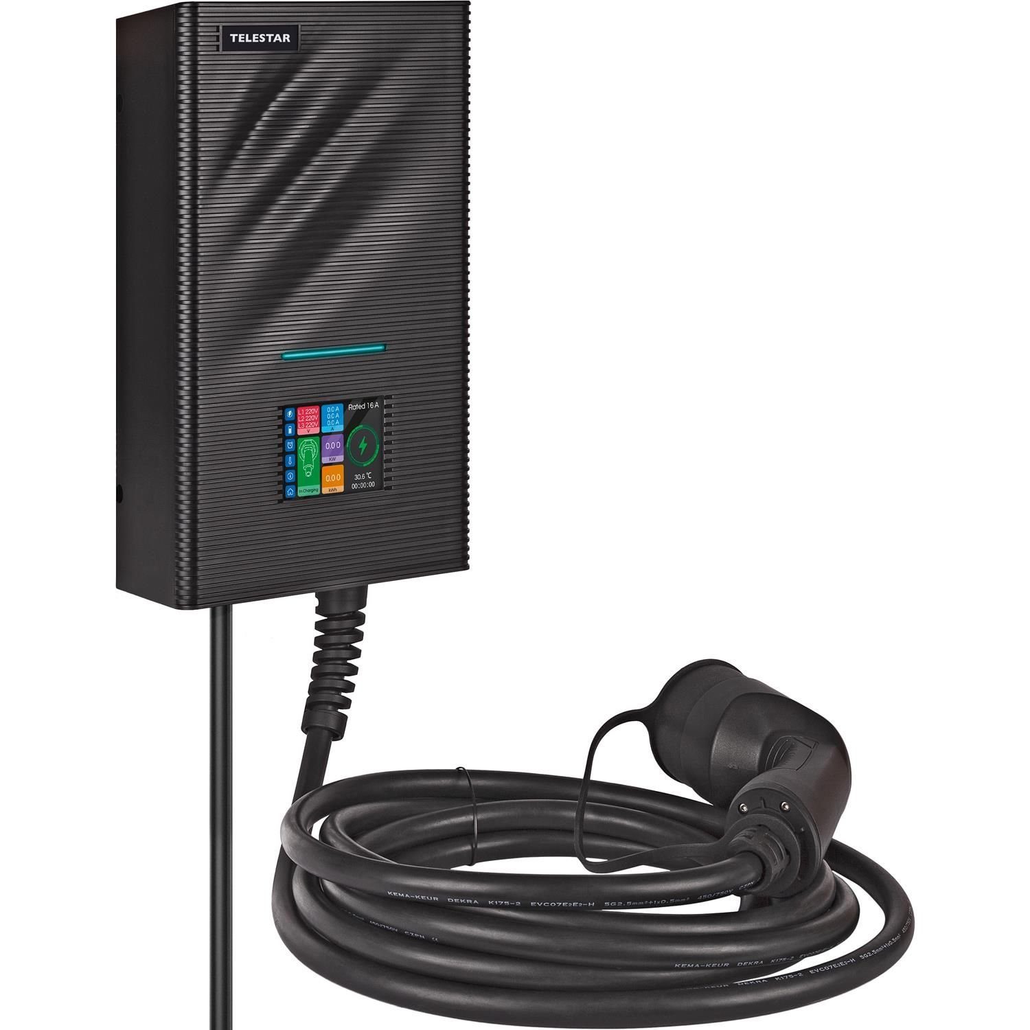 TELESTAR Elektroauto-Ladestation EC 311 S6 Wallbox (6m Ladekabel Typ2,11 kW, KfW förderfähig, Smart), 3, Freischaltung der Ladevorgänge über Touchscreen Smartphone App