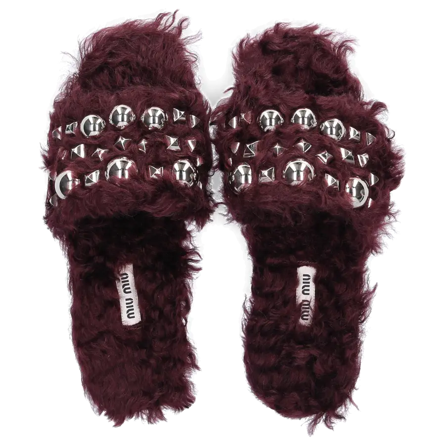 Miu Miu - Sandalen Lammfell - rot