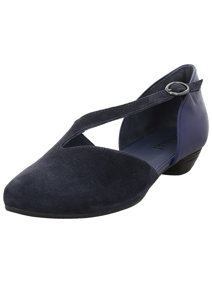 Think! Leder-Ballerinas in Dunkelblau günstig kaufen