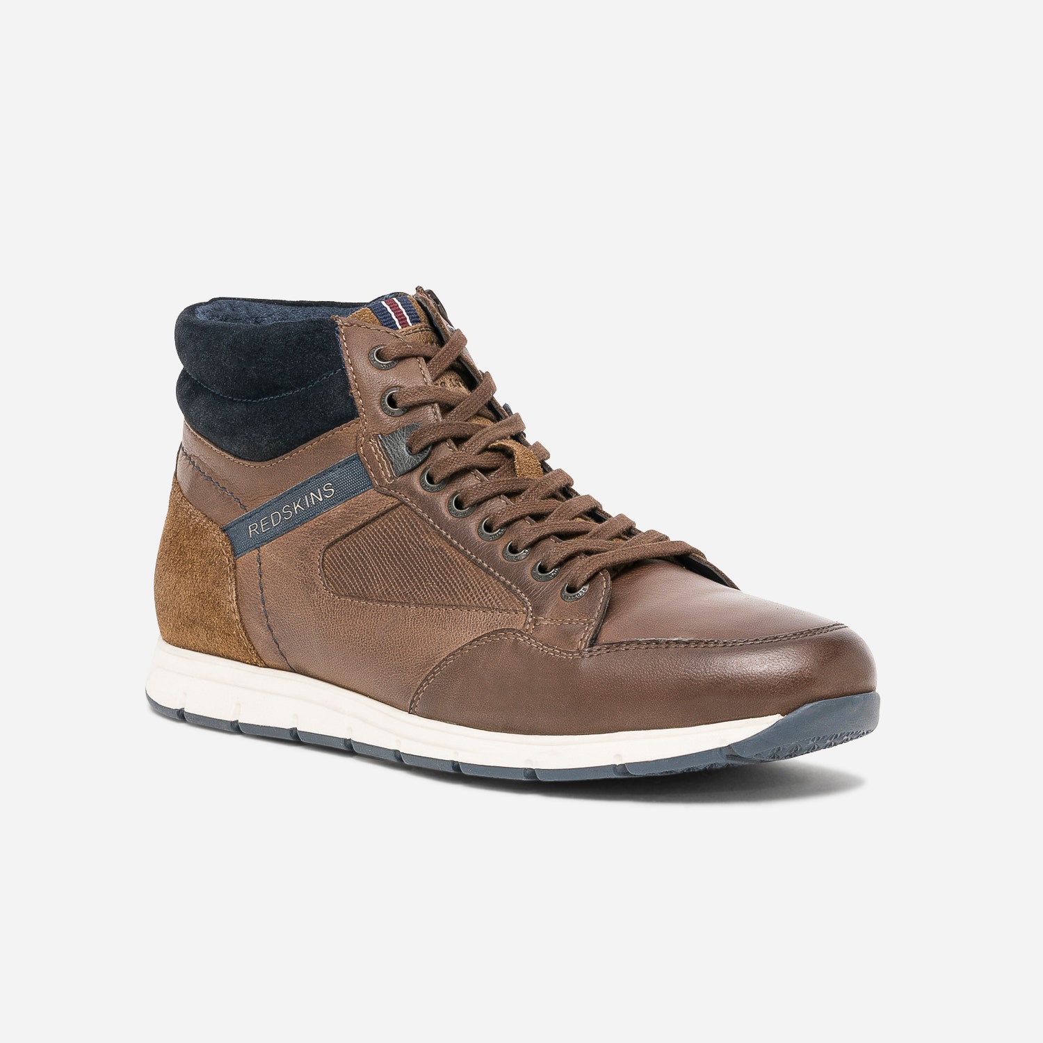 Basket REDSKINS marron en cuir