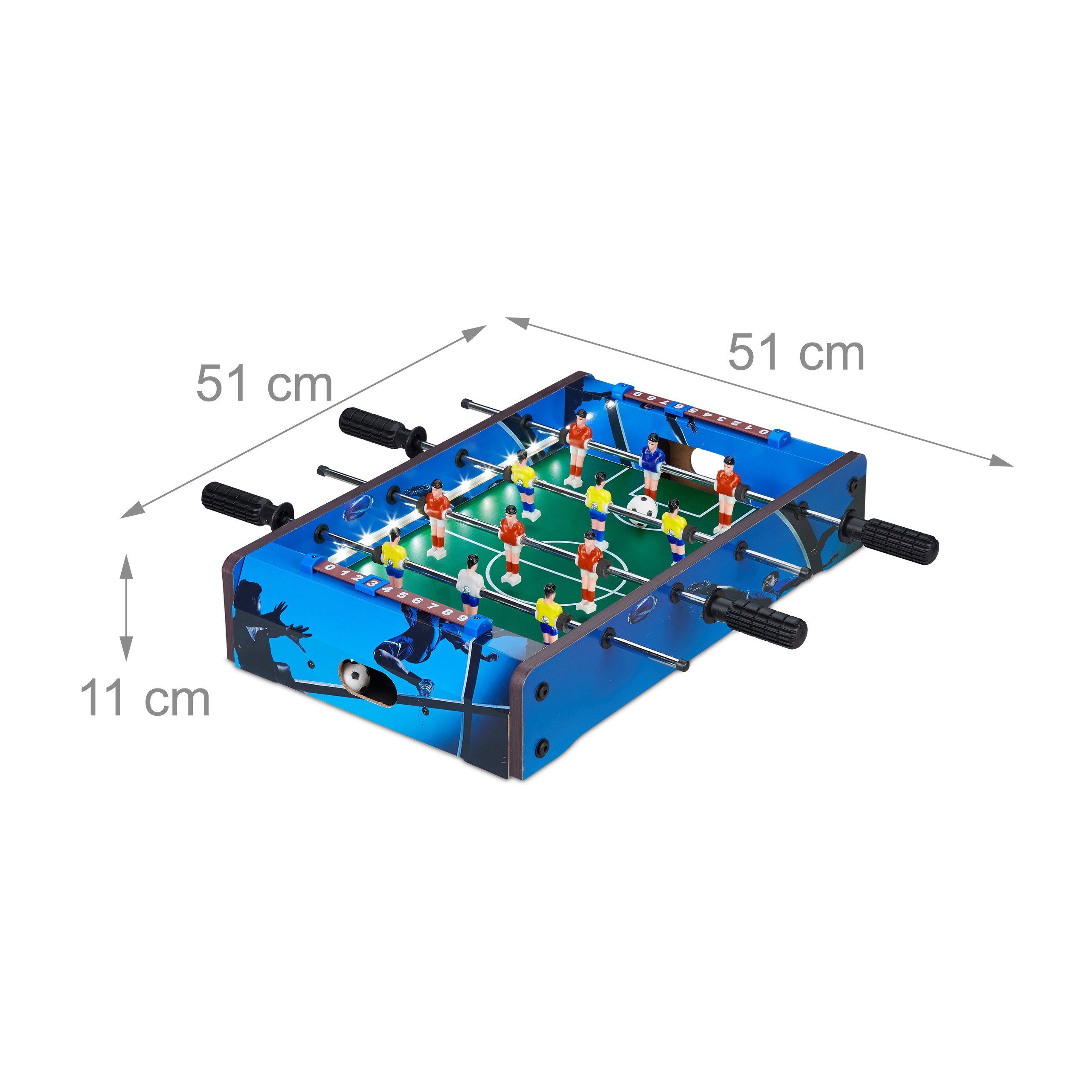 relaxdays Mini-Tischkicker Tischkicker LED