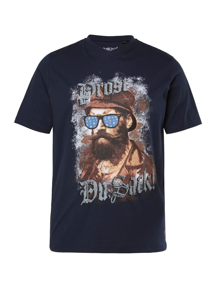 Men Plus Kurzarm T-Shirt in navy blau günstig kaufen