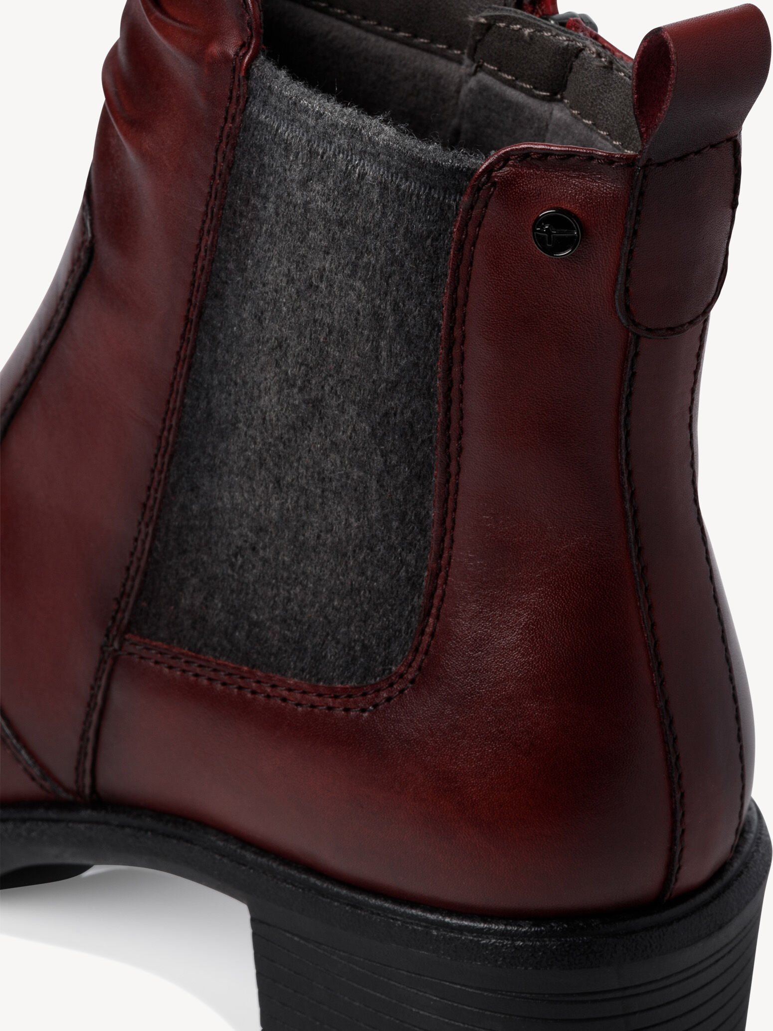 Bottine Chelsea en cuir - rouge