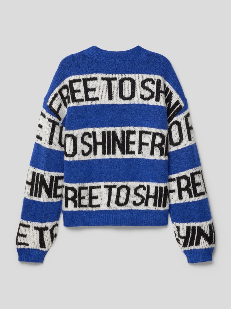 Strickpullover mit Streifenmuster in royalblau